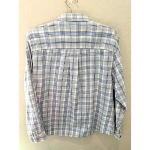 L.L.BEAN | Blue White Plaid Button Down Shirt 100% Cotton | Medium - Picture 5 of 7